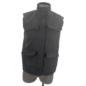 H&M Divided Men's Vest Zipper Front Gray Lined Pockets Polyester XS